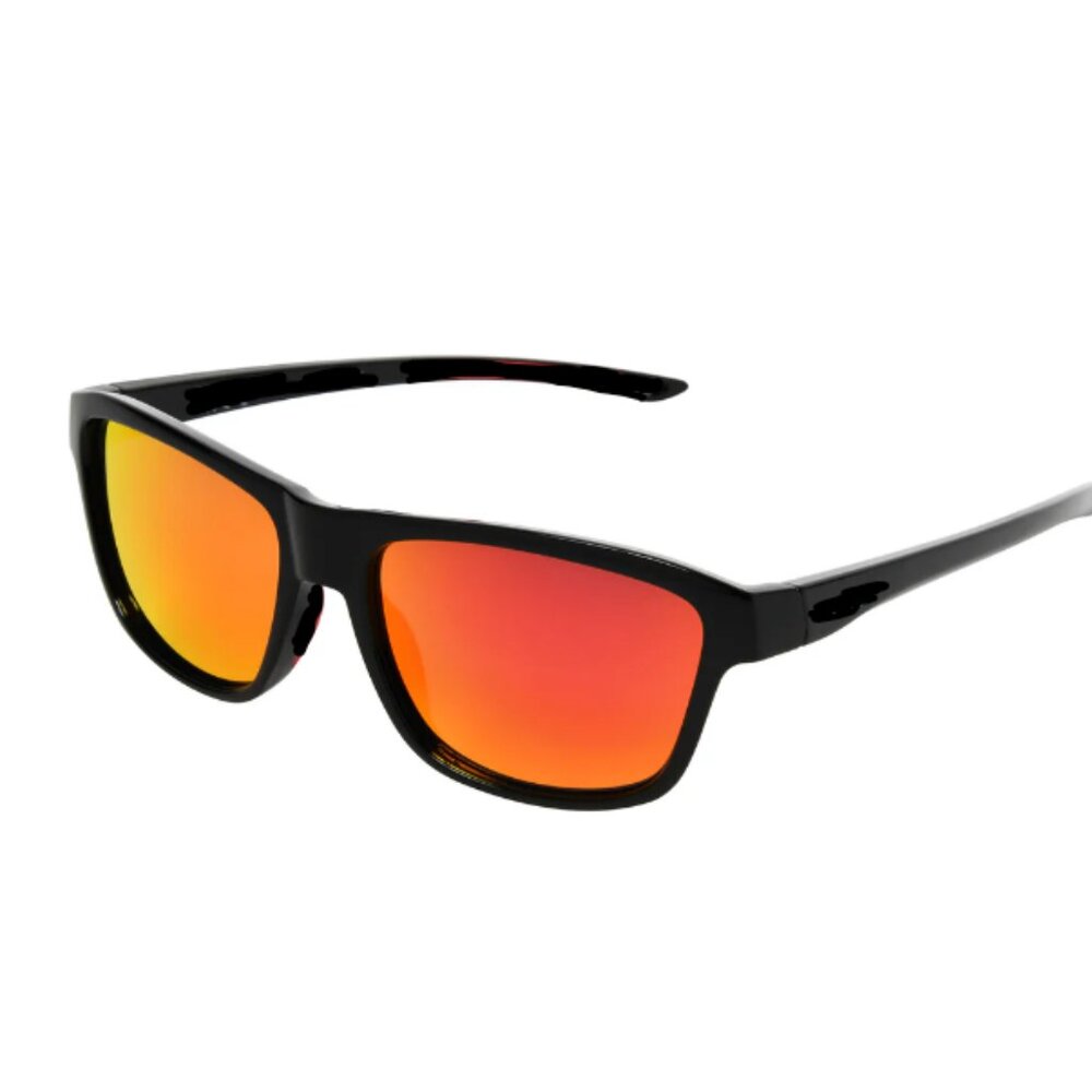 Body Glove Square Sunglasses in Black with Red/Yellow Mirrored Lenses